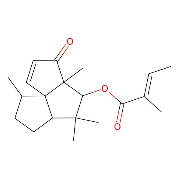 2D Structure of [(1R,5R,6S,8R,11R)-5,7,7,11-tetramethyl-4-oxo-6-tricyclo[6.3.0.01,5]undec-2-enyl] (E)-2-methylbut-2-enoate