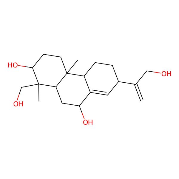 2D Structure of (1S,2R,4aS,4bS,7R,9S,10aS)-1-(hydroxymethyl)-7-(3-hydroxyprop-1-en-2-yl)-1,4a-dimethyl-2,3,4,4b,5,6,7,9,10,10a-decahydrophenanthrene-2,9-diol 2D Structure of (1S,2R,4aS,4bS,7R,9S,10aS)-1-(hydroxymethyl)-7-(3-hydroxyprop-1-en-2-yl)-1,4a-dimethyl-2,3,4,4b,5,6,7,9,10,10a-decahydrophenanthrene-2,9-diol
