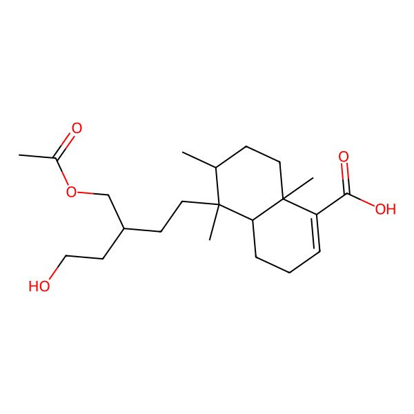2D Structure of (4aR,5S,6R,8aR)-5-[(3R)-3-(acetyloxymethyl)-5-hydroxypentyl]-5,6,8a-trimethyl-3,4,4a,6,7,8-hexahydronaphthalene-1-carboxylic acid
