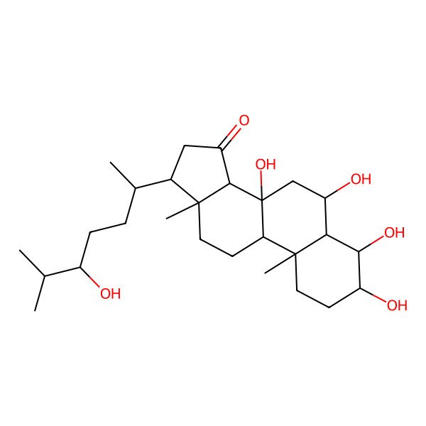 2D Structure of 3,4,6,8-tetrahydroxy-17-(5-hydroxy-6-methylheptan-2-yl)-10,13-dimethyl-2,3,4,5,6,7,9,11,12,14,16,17-dodecahydro-1H-cyclopenta[a]phenanthren-15-one