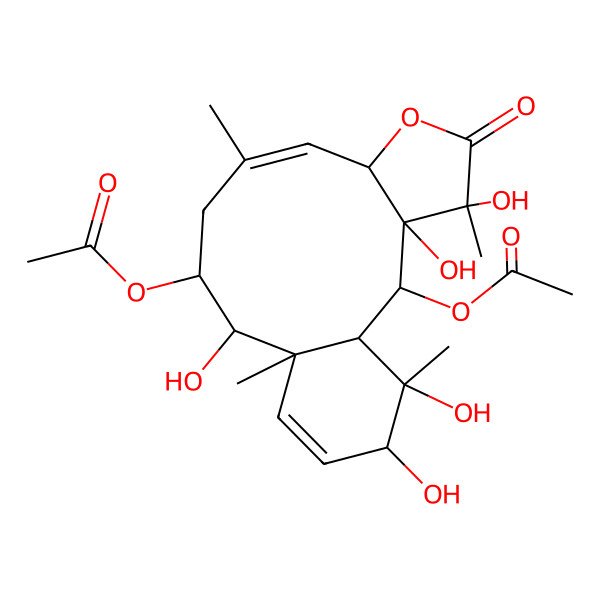 2D Structure of [(1S,2S,3S,4S,7S,8Z,11R,12S,13R,16R,17S)-2-acetyloxy-3,4,12,16,17-pentahydroxy-4,9,13,17-tetramethyl-5-oxo-6-oxatricyclo[11.4.0.03,7]heptadeca-8,14-dien-11-yl] acetate