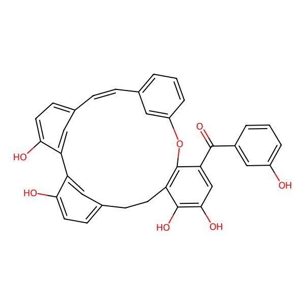 2D Structure of (3-hydroxyphenyl)-[(7Z)-3,18,19,26-tetrahydroxy-14-oxapentacyclo[21.3.1.12,6.19,13.015,20]nonacosa-1(26),2,4,6(29),7,9(28),10,12,15(20),16,18,23(27),24-tridecaen-16-yl]methanone