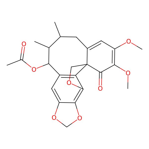 2D Structure of [(1S,12S,13S,14S)-18,19-dimethoxy-13,14-dimethyl-20-oxo-3,6,8-trioxapentacyclo[9.9.1.01,16.04,21.05,9]henicosa-4(21),5(9),10,16,18-pentaen-12-yl] acetate