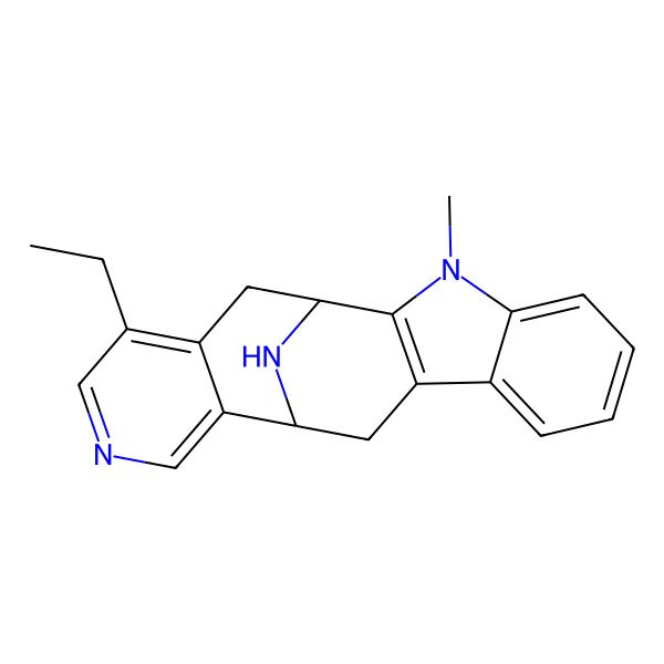 2D Structure of 17-Ethyl-3-methyl-3,15,20-triazapentacyclo[10.7.1.02,10.04,9.013,18]icosa-2(10),4,6,8,13(18),14,16-heptaene