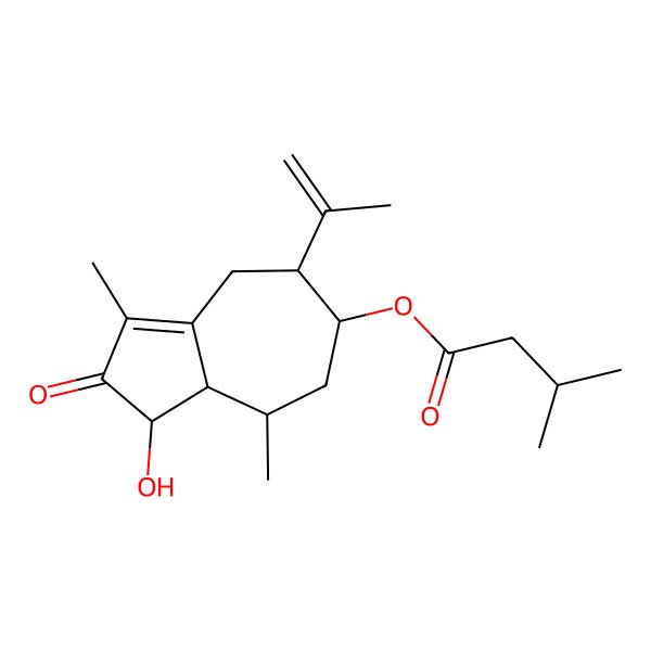 2D Structure of [(1R,5R,6R,8R,8aR)-1-hydroxy-3,8-dimethyl-2-oxo-5-prop-1-en-2-yl-4,5,6,7,8,8a-hexahydro-1H-azulen-6-yl] 3-methylbutanoate