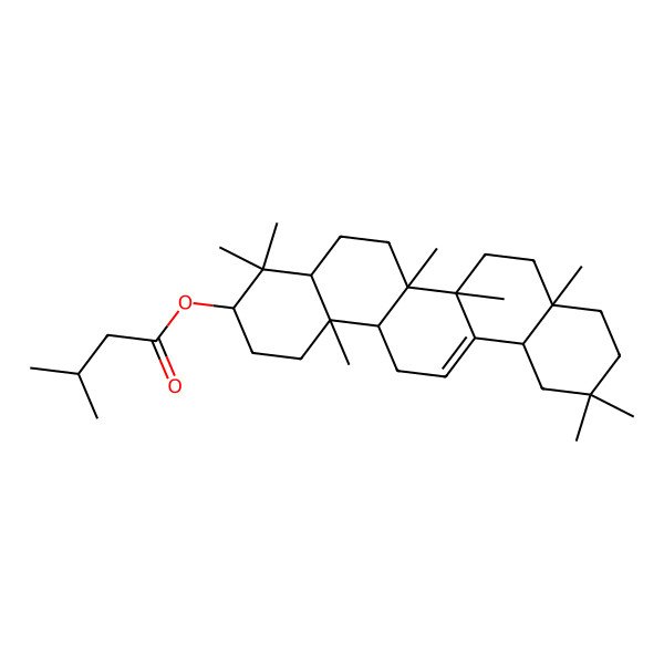 2D Structure of [(3S,4aR,6aR,6bS,8aR,12aR,14aR,14bR)-4,4,6a,6b,8a,11,11,14b-octamethyl-1,2,3,4a,5,6,7,8,9,10,12,12a,14,14a-tetradecahydropicen-3-yl] 3-methylbutanoate