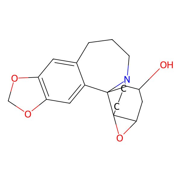 2D Structure of (1R,17S,19R,21R)-5,7,18-trioxa-14-azahexacyclo[12.8.0.01,17.02,10.04,8.017,19]docosa-2,4(8),9-trien-21-ol
