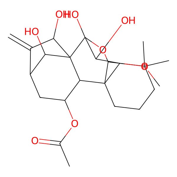 2D Structure of [(1S,2S,3S,5S,7R,8R,9S,10S,11R,16S,18R)-7,9,10,18-tetrahydroxy-16-methoxy-12,12-dimethyl-6-methylidene-17-oxapentacyclo[7.6.2.15,8.01,11.02,8]octadecan-3-yl] acetate