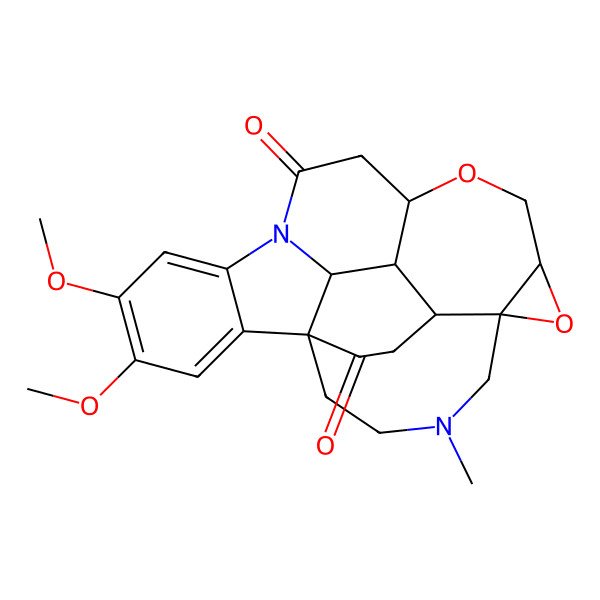 2D Structure of (1S,6R,8R,11R,23R,24R,25S)-17,18-dimethoxy-4-methyl-7,10-dioxa-4,14-diazaheptacyclo[12.6.5.01,25.06,8.06,23.011,24.015,20]pentacosa-15,17,19-triene-13,21-dione