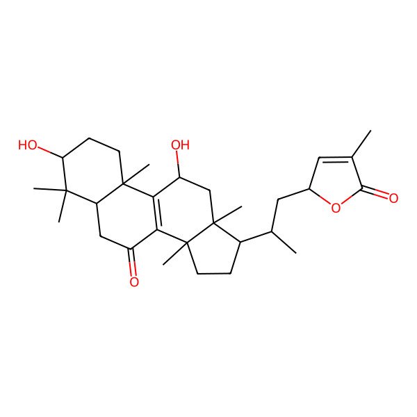 2D Structure of (2R)-2-[(2R)-2-[(3R,5R,10S,11R,13R,14R,17R)-3,11-dihydroxy-4,4,10,13,14-pentamethyl-7-oxo-1,2,3,5,6,11,12,15,16,17-decahydrocyclopenta[a]phenanthren-17-yl]propyl]-4-methyl-2H-furan-5-one