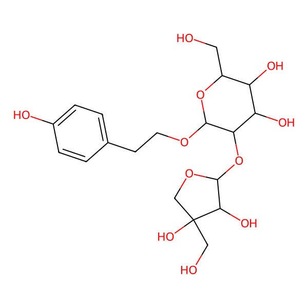 2D Structure of 5-[3,4-Dihydroxy-4-(hydroxymethyl)oxolan-2-yl]oxy-2-(hydroxymethyl)-6-[2-(4-hydroxyphenyl)ethoxy]oxane-3,4-diol