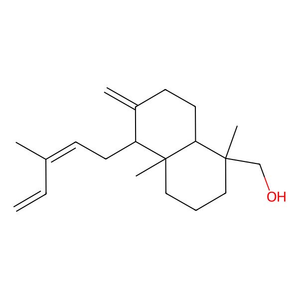 2D Structure of [(1S,4aR,5R,8aS)-1,4a-dimethyl-6-methylidene-5-[(2Z)-3-methylpenta-2,4-dienyl]-3,4,5,7,8,8a-hexahydro-2H-naphthalen-1-yl]methanol