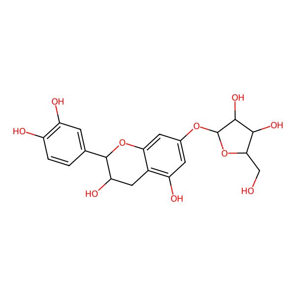 2D Structure of 7-[3,4-dihydroxy-5-(hydroxymethyl)oxolan-2-yl]oxy-2-(3,4-dihydroxyphenyl)-3,4-dihydro-2H-chromene-3,5-diol