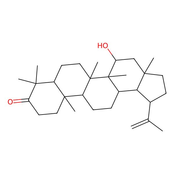 2D Structure of 5-hydroxy-3a,5a,5b,8,8,11a-hexamethyl-1-prop-1-en-2-yl-2,3,4,5,6,7,7a,10,11,11b,12,13,13a,13b-tetradecahydro-1H-cyclopenta[a]chrysen-9-one