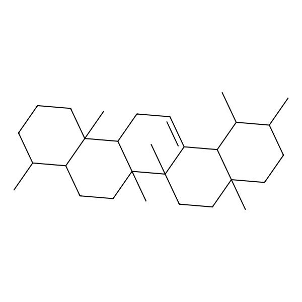 2D Structure of (4R,4aS,6aR,6bS,8aR,11R,12S,12aR,14aR,14bS)-4,6a,6b,8a,11,12,14b-heptamethyl-1,2,3,4,4a,5,6,7,8,9,10,11,12,12a,14,14a-hexadecahydropicene