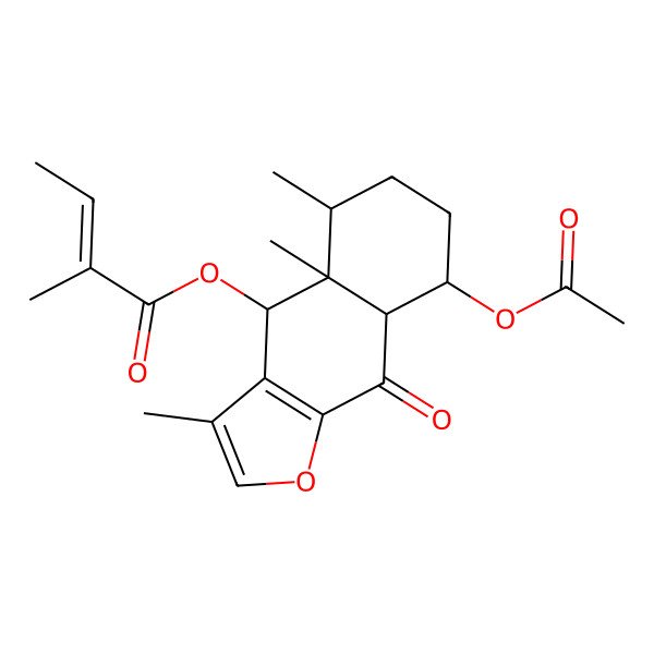 2D Structure of (8-Acetyloxy-3,4a,5-trimethyl-9-oxo-4,5,6,7,8,8a-hexahydrobenzo[f][1]benzofuran-4-yl) 2-methylbut-2-enoate