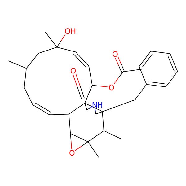 2D Structure of [(1R,2R,3Z,5R,7S,9Z,11R,12S,14R,15S,16R,17S)-17-benzyl-5-hydroxy-5,7,14,15-tetramethyl-19-oxo-13-oxa-18-azatetracyclo[9.8.0.01,16.012,14]nonadeca-3,9-dien-2-yl] acetate
