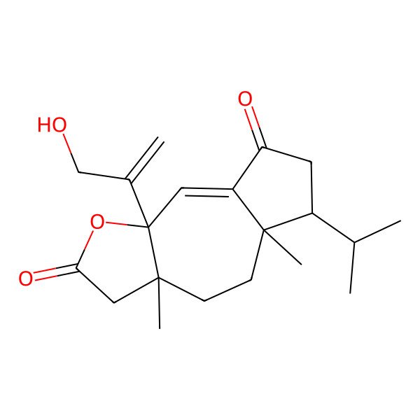 2D Structure of 9a-(3-hydroxyprop-1-en-2-yl)-3a,5a-dimethyl-6-propan-2-yl-4,5,6,7-tetrahydro-3H-azuleno[7,6-b]furan-2,8-dione