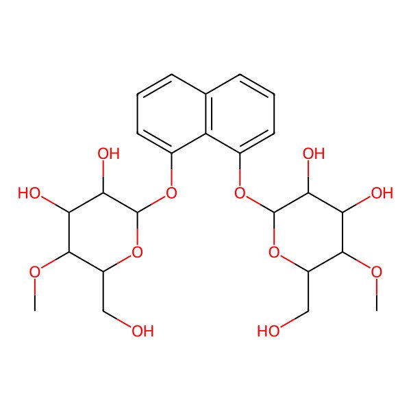 2D Structure of 2-[8-[3,4-Dihydroxy-6-(hydroxymethyl)-5-methoxyoxan-2-yl]oxynaphthalen-1-yl]oxy-6-(hydroxymethyl)-5-methoxyoxane-3,4-diol
