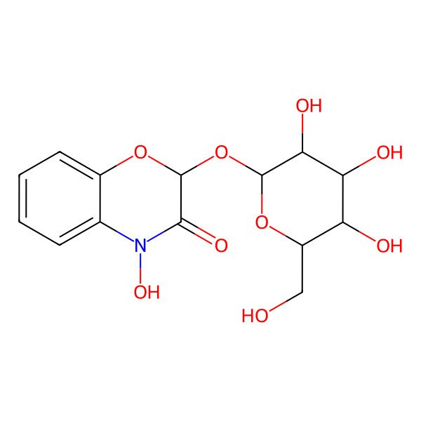 2D Structure of NCGC00385947-01_C14H17NO9_(2S)-4-Hydroxy-3-oxo-3,4-dihydro-2H-1,4-benzoxazin-2-yl beta-D-glucopyranoside