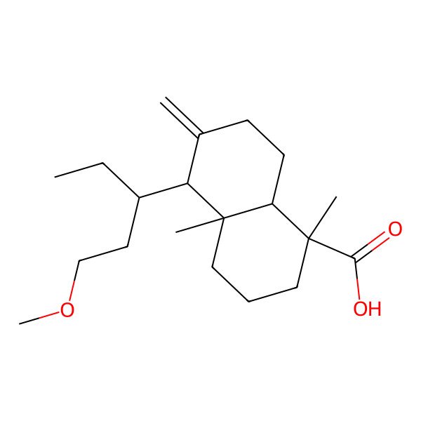 2D Structure of 5-(1-methoxypentan-3-yl)-1,4a-dimethyl-6-methylidene-3,4,5,7,8,8a-hexahydro-2H-naphthalene-1-carboxylic acid
