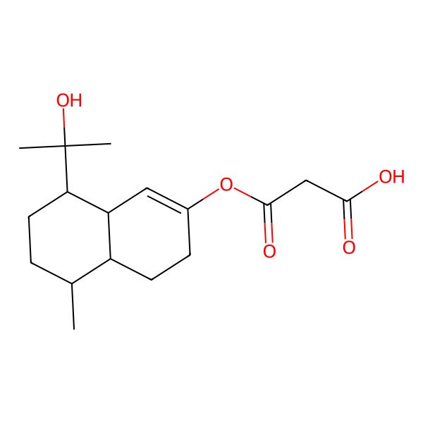 2D Structure of 3-[[(4aS,5R,8R,8aR)-8-(2-hydroxypropan-2-yl)-5-methyl-3,4,4a,5,6,7,8,8a-octahydronaphthalen-2-yl]oxy]-3-oxopropanoic acid