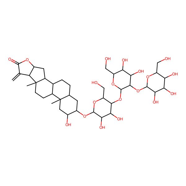2D Structure of 16-[5-[4,5-Dihydroxy-6-(hydroxymethyl)-3-[3,4,5-trihydroxy-6-(hydroxymethyl)oxan-2-yl]oxyoxan-2-yl]oxy-3,4-dihydroxy-6-(hydroxymethyl)oxan-2-yl]oxy-15-hydroxy-9,13-dimethyl-7-methylidene-5-oxapentacyclo[10.8.0.02,9.04,8.013,18]icosan-6-one