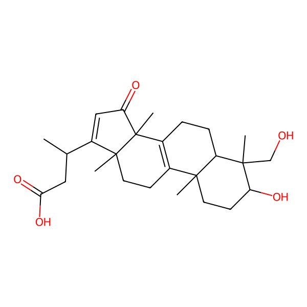 2D Structure of (3R)-3-[(3S,4S,5S,10S,13R,14S)-3-hydroxy-4-(hydroxymethyl)-4,10,13,14-tetramethyl-15-oxo-1,2,3,5,6,7,11,12-octahydrocyclopenta[a]phenanthren-17-yl]butanoic acid