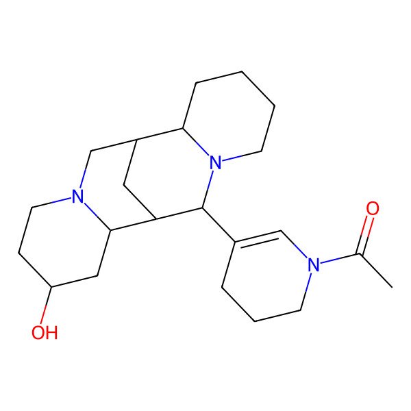 2D Structure of 1-[5-(12-hydroxy-7,15-diazatetracyclo[7.7.1.02,7.010,15]heptadecan-8-yl)-3,4-dihydro-2H-pyridin-1-yl]ethanone