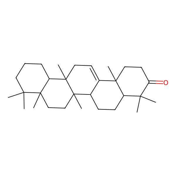 2D Structure of (4aR,6aR,6aS,6bR,8aS,12aR,14bS)-4,4,6a,6b,8a,9,9,14b-octamethyl-2,4a,5,6,6a,7,8,10,11,12,12a,13-dodecahydro-1H-picen-3-one 2D Structure of (4aR,6aR,6aS,6bR,8aS,12aR,14bS)-4,4,6a,6b,8a,9,9,14b-octamethyl-2,4a,5,6,6a,7,8,10,11,12,12a,13-dodecahydro-1H-picen-3-one