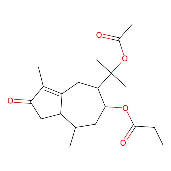 2D Structure of [(5S,6R,8S,8aR)-5-(2-acetyloxypropan-2-yl)-3,8-dimethyl-2-oxo-4,5,6,7,8,8a-hexahydro-1H-azulen-6-yl] propanoate