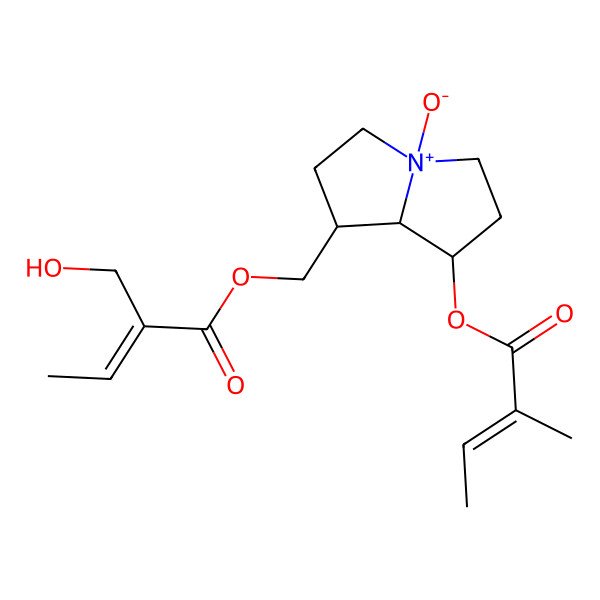 2D Structure of [(1S,7R,8R)-7-[(Z)-2-methylbut-2-enoyl]oxy-4-oxido-2,3,5,6,7,8-hexahydro-1H-pyrrolizin-4-ium-1-yl]methyl (Z)-2-(hydroxymethyl)but-2-enoate