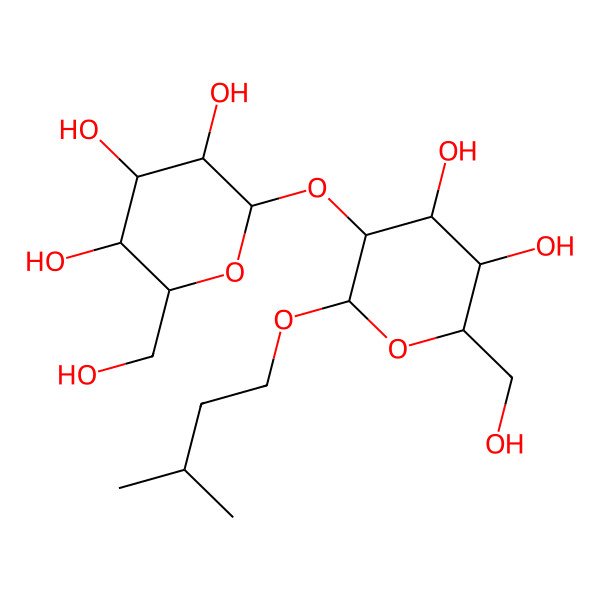 2D Structure of (2S,3R,4S,5S,6R)-2-[(2R,3R,4S,5S,6R)-4,5-dihydroxy-6-(hydroxymethyl)-2-(3-methylbutoxy)oxan-3-yl]oxy-6-(hydroxymethyl)oxane-3,4,5-triol