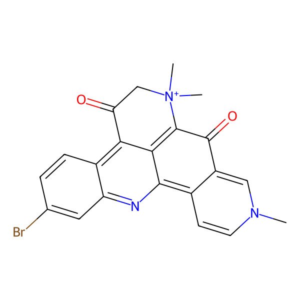 2D Structure of 17-Bromo-5,10,10-trimethyl-5,20-diaza-10-azoniapentacyclo[11.7.1.02,7.09,21.014,19]henicosa-1,3,6,9(21),13,15,17,19-octaene-8,12-dione