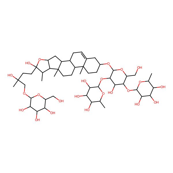 2D Structure of 2-[4-Hydroxy-6-[[6-hydroxy-6-[3-hydroxy-3-methyl-4-[3,4,5-trihydroxy-6-(hydroxymethyl)oxan-2-yl]oxybutyl]-7,9,13-trimethyl-5-oxapentacyclo[10.8.0.02,9.04,8.013,18]icos-18-en-16-yl]oxy]-2-(hydroxymethyl)-5-(3,4,5-trihydroxy-6-methyloxan-2-yl)oxyoxan-3-yl]oxy-6-methyloxane-3,4,5-triol