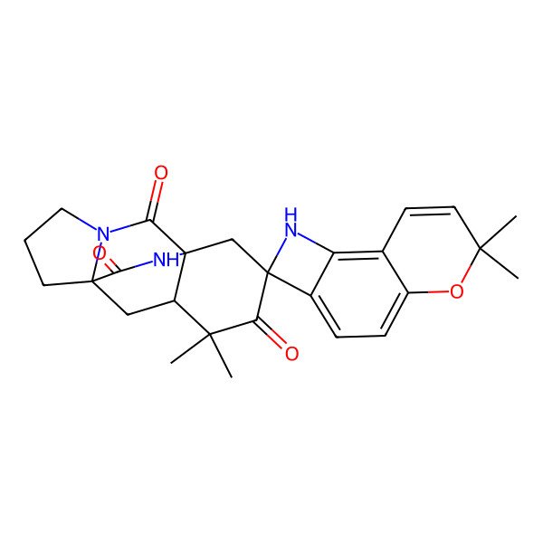 2D Structure of 4,4,6',6'-tetramethylspiro[10,15-diazatetracyclo[6.5.2.01,10.03,8]pentadecane-6,2'-1H-chromeno[5,6-b]azete]-5,9,14-trione