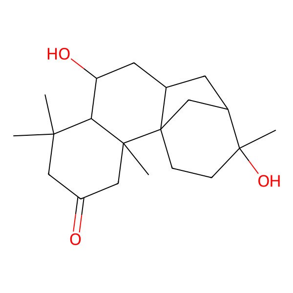 2D Structure of (1R,2S,7S,8S,10R,12S,13S)-8,13-dihydroxy-2,6,6,13-tetramethyltetracyclo[10.3.1.01,10.02,7]hexadecan-4-one