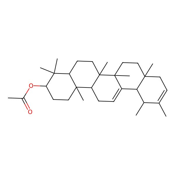 2D Structure of [(3S,6aR,6bS,8aS,12S,12aS,14bR)-4,4,6a,6b,8a,11,12,14b-octamethyl-2,3,4a,5,6,7,8,9,12,12a,14,14a-dodecahydro-1H-picen-3-yl] acetate