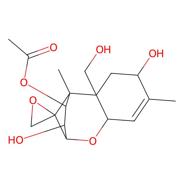 2D Structure of [(1S,2R,4S,7R,9R,10R,11S,12R)-4,10-dihydroxy-2-(hydroxymethyl)-1,5-dimethylspiro[8-oxatricyclo[7.2.1.02,7]dodec-5-ene-12,2'-oxirane]-11-yl] acetate