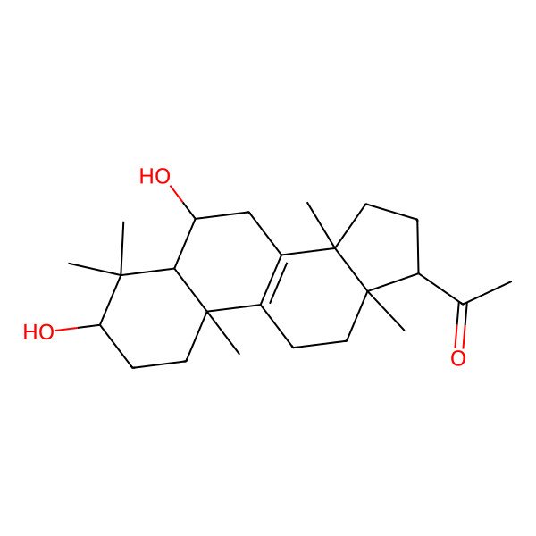2D Structure of 1-(3,6-dihydroxy-4,4,10,13,14-pentamethyl-2,3,5,6,7,11,12,15,16,17-decahydro-1H-cyclopenta[a]phenanthren-17-yl)ethanone