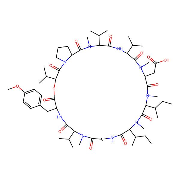 2D Structure of cyclo[DL-N(Me)Asp-DL-N(Me)xiIle-DL-N(Me)xiIle-Gly-DL-N(Me)Val-DL-Tyr(Me)-DL-OVal-DL-Pro-DL-N(Me)Val-DL-Val]