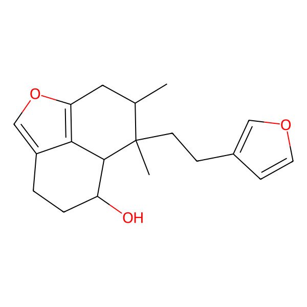 2D Structure of (7S,8R,9S,10R)-9-[2-(furan-3-yl)ethyl]-9,10-dimethyl-2-oxatricyclo[6.3.1.04,12]dodeca-1(12),3-dien-7-ol