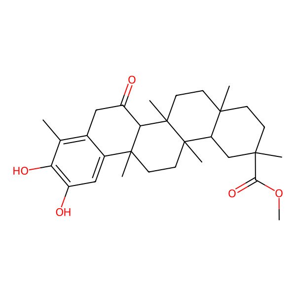 2D Structure of Methyl 10,11-dihydroxy-2,4a,6a,6a,9,14a-hexamethyl-7-oxo-1,3,4,5,6,6b,8,13,14,14b-decahydropicene-2-carboxylate