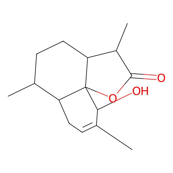 2D Structure of (3R,3aS,6R,6aS,10S,10aS)-10-hydroxy-3,6,9-trimethyl-3,3a,4,5,6,6a,7,10-octahydrobenzo[h][1]benzofuran-2-one