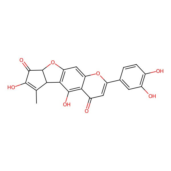 2D Structure of (11R,15S)-5-(3,4-dihydroxyphenyl)-9,13-dihydroxy-12-methyl-4,16-dioxatetracyclo[8.6.0.03,8.011,15]hexadeca-1(10),2,5,8,12-pentaene-7,14-dione