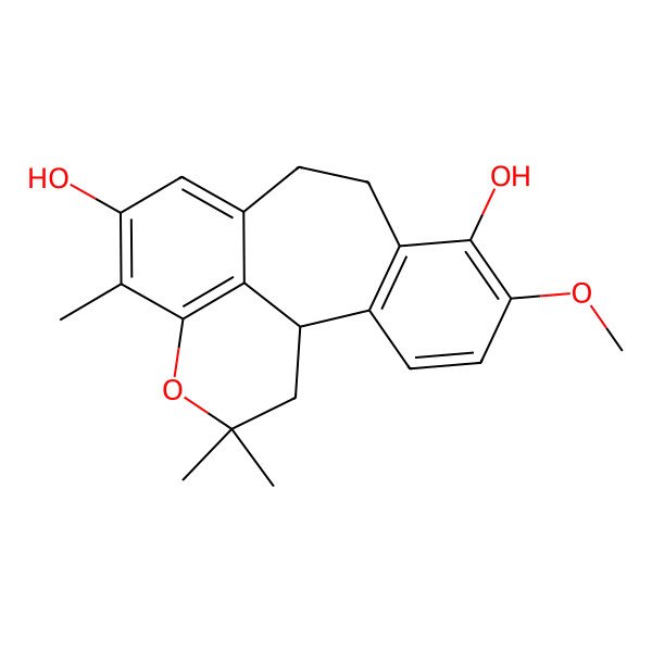 2D Structure of (1R)-5-methoxy-13,16,16-trimethyl-15-oxatetracyclo[8.7.1.02,7.014,18]octadeca-2(7),3,5,10,12,14(18)-hexaene-6,12-diol