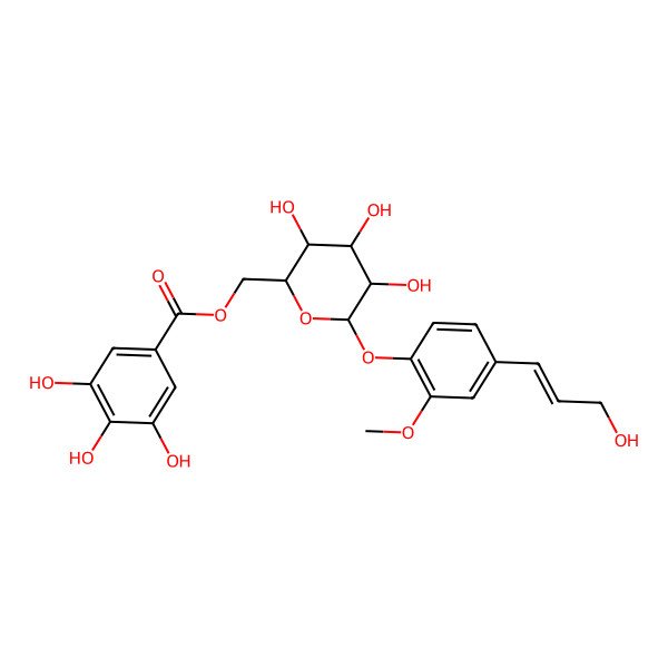 2D Structure of [3,4,5-Trihydroxy-6-[4-(3-hydroxyprop-1-enyl)-2-methoxyphenoxy]oxan-2-yl]methyl 3,4,5-trihydroxybenzoate