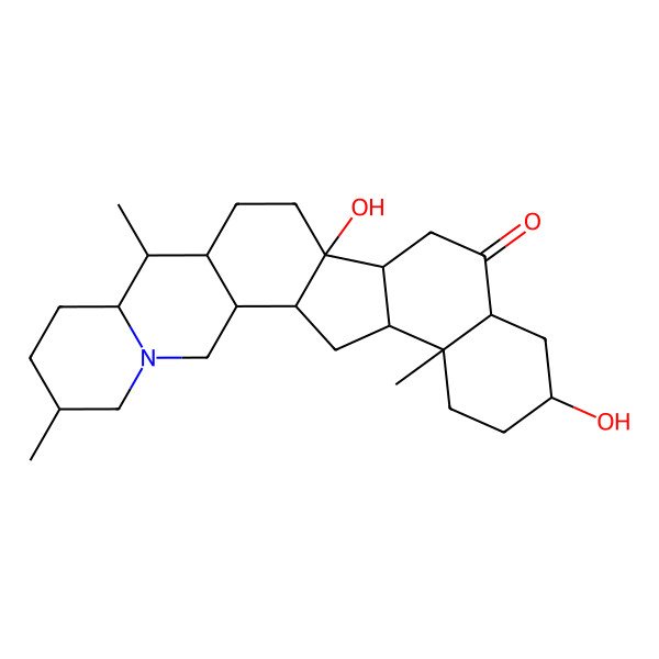 2D Structure of (1S,2R,6R,9S,10R,11S,14R,15R,18S,20R,23R,24S)-14,20-dihydroxy-6,10,23-trimethyl-4-azahexacyclo[12.11.0.02,11.04,9.015,24.018,23]pentacosan-17-one