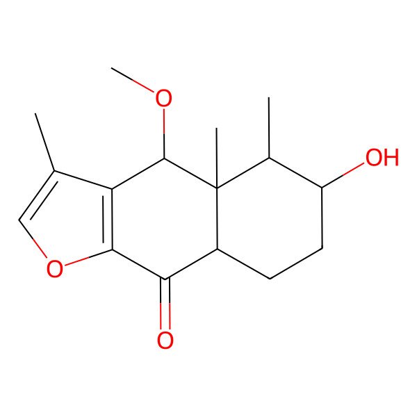 2D Structure of (4S,4aR,5R,6S,8aR)-6-hydroxy-4-methoxy-3,4a,5-trimethyl-4,5,6,7,8,8a-hexahydrobenzo[f][1]benzofuran-9-one