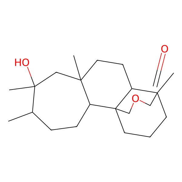2D Structure of (1R,2R,5S,6R,8R,11S)-6-hydroxy-5,6,8,12-tetramethyl-14-oxatetracyclo[10.3.3.01,11.02,8]octadecan-13-one